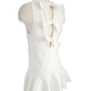 Alexis medium white denim dress with three ties in back: medium